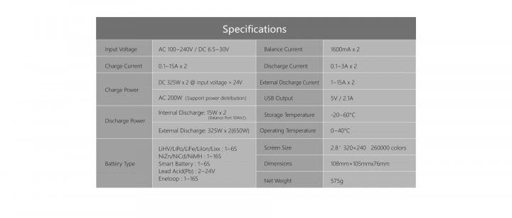 Двоканальний зарядний пристрій HOTA D6 Pro 325W 15A 1-6S ACDC Smart Charger з бездротовою зарядкою D6 Pro фото